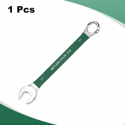 HARFINGTON 21mm Metric Combination Wrench 10 Degree Offset 12 Point Cr-V Steel Single Open End Spanner Wrenches for Automotive Repair Furniture Assembly - size: 21mm