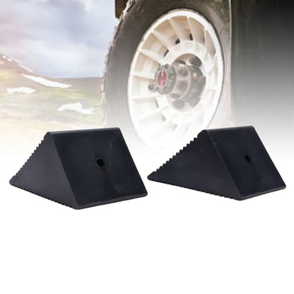 Keenso Wheel Chocks, Wheel Chocks for Trailer Motorcycle Wheel Chock Wheel Chocks 2PCS Mini Rubber Wheel Chock Set 5x3x2-1/2in Premium Wheel Tire Stopper Blocks for ATVs Riding
