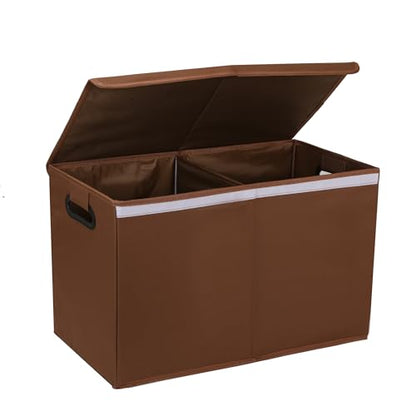 AOKJOY Car Trunk Organizer with Lid, LL, Brown, 600D Oxford Cloth, Collapsible, for Automobiles, 26x13x16 Inches, 83 Liters - color: brown