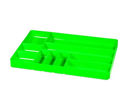 ERNST Tool Organizer Tray, Green, 10-Compartments, Storage, Garage, Workshop, Organization, Tools, Equipment, Heavy-Duty, Durable, Industrial, Workbench, Efficient Storage - Made in the USA - color: Green, size: 10-Compartments