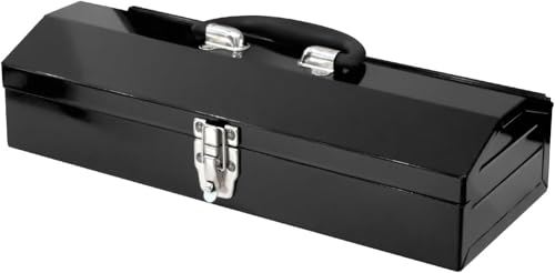 Portable Tool Box, Metal Tool Box, 4 Non-Slip Foot Pads, Ideal for Trailer, Mechanic, DIY-ers, Car Toolbox, Workshops, Garages, Repair Shops,Black - size: 1P-Black