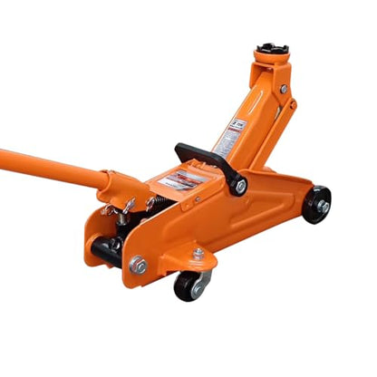 Low Profile Hydraulic Floor Jack, 2 Ton, 5-1/8"-13" Lift | 4000LB Capacity, Overload Safety Valve, Swivel Casters, Heavy-Duty Steel, For Sedans, SUVs Trucks