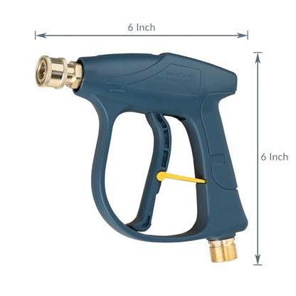 Sooprinse High Pressure Washer Gun 3000 PSI Max, Power Washer Short Gun, High Pressure Spray Gun with 1/4 Inch Quick Connector, M22-14 - color: Blackish Green