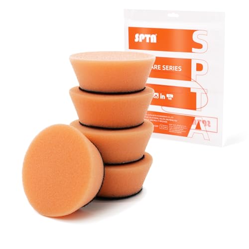 SPTA Orange T40 Orange Medium-Cut Polishing Pads, 5Pcs 2inch/50mm Sponge Polishing Buffing Pads, Car Foam Detail Polishing Pad Kit for Car Detail Polishing, Small Area Polishing -FPTSS2O - color: 5Pcs Orange T40 Medium-Cut Pad, size: 2 Inch (50mm)