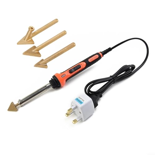 100W Electric Plastic Welding Kit for Bumper Repair, Hot Stapler for PP PE PVC ABS Nylon Thermoplastic Parts, 110V-220V Soldering Iron Tool with 3 Tips(US)