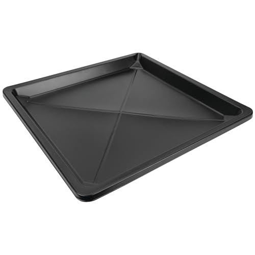 Performance Tool W4062 22 Inch by 22 Inch Plastic Drip Pan - Chemical-Resistant Polypropylene for Garage, Bath, Plumbing, Emergencies, Vehicle Repairs, Oil Change, Pour Spout, Catch Leaks - Black