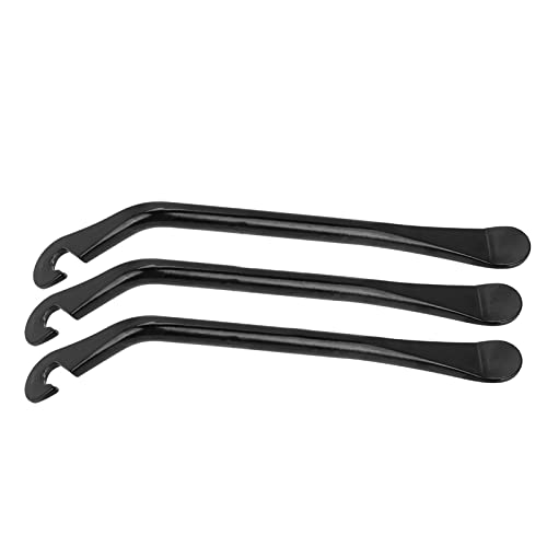 Changor Bike Tire Lever Set with Carbon Steel Spoon, 3pcs Portable Bicycle Repair Tool for Tire Changing, Anti Slip Curved Design, Spoke Hook for Easy Use