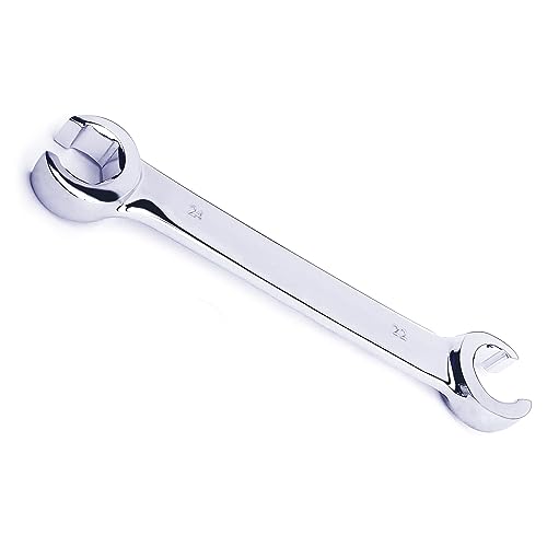 Utoolmart Flare Nut Wrench, 22mm x 24mm Metric Double Open End, 1Pcs | 15° Offset Ends, For Auto, Household, DIY Repairs - color: 1pcs, size: 22x24mm