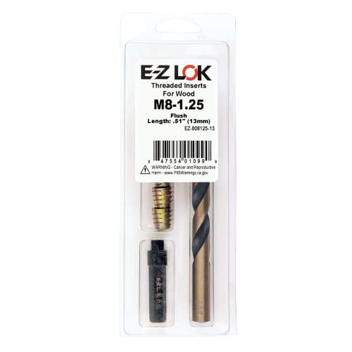 E-Z LOK E-Z Hex Thread Repair Kit for Soft Wood Flush Threaded Inserts M8-1.25 x 13mm, Drill, Installation Tool - size: M8-1.25 x 13mm, style: Flush