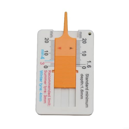 Plastic Tire Tread Depth Gauge 0-20mm, Pocket Size Vernier Caliper Ruler for Car Truck Summer Winter Tyre Wear Check, Lightweight Tool