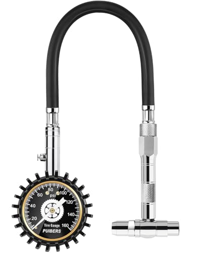 Tire Pressure Gauge for Cars Schrader and Presta 160 PSI, Road Bike Tire Air Pressure Gauge Luminous Dial, Suitable for Car, Motorcycle, Bike, SUV and Truck - size: 160PSI Schrader/Presta