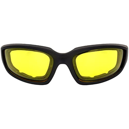Global Vision Kickback Motorcycle Glasses - color: Black Frame/Yellow Lens