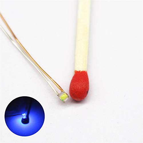100pcs Pre-soldered Micro pico Litz Wired Leads Blue SMD Led 0603 + Muti-Resistor NEW - color: (3)Blue, size: 100pcs