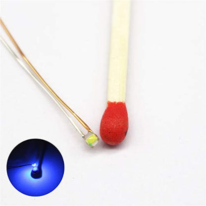 50pcs Pre-soldered Micro pico Litz Wired Leads Blue SMD Led 0603 + Muti-Resistor New - color: (3)Blue, size: 50pcs