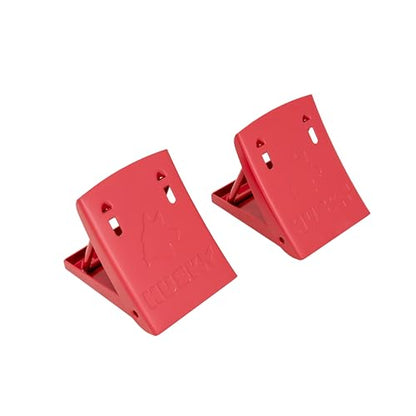 Husky Towing 38512 Foldable Wheel Chock Set Heavy‑Gauge Steel with Storage Case, Husky Red, Set of 2