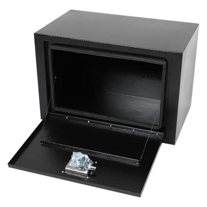 Steel Underbody Truck Tool Box ,Storage Organizer Toolbox with Key& Lock | Waterproof Tongue Box for Storage with Smooth Surface for Truck, Pickup, RV, Trailer - Black, 24" x 14" x 16" Inch - size: 24" x 14" x 16"