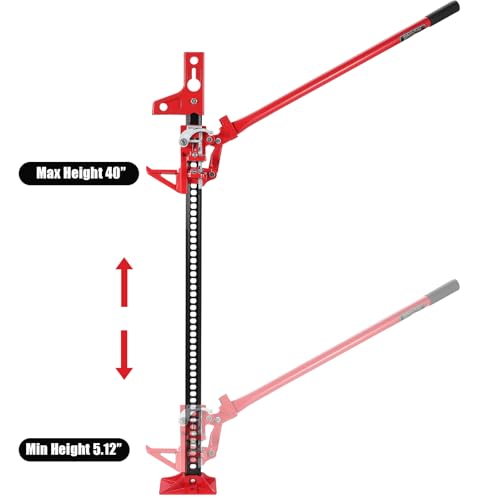 Garvee High Lift Farm Jack 48", 3.2 Ton (7000 Lb) Heavy Duty Ratcheting Off-Road Lifting Equipment with Triangular Head, Multi-Purpose Utility Bumper Lifter for Car, Truck, SUV, ATV, 4x4 & Farm Use - size: 48 Inch, style: Triangular-7000lb