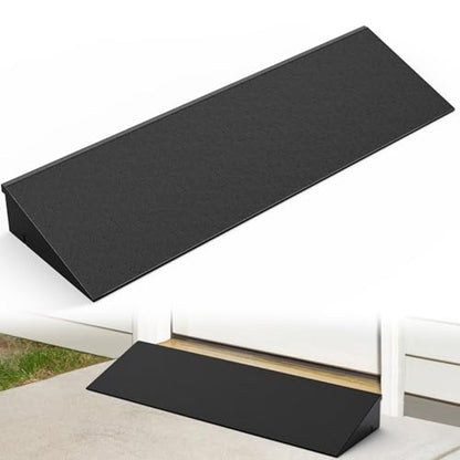 Nilight 1.6" Rise Threshold Ramp for Doorways, 19.7" Wide Low Profile Rubber Smooth Access Door Ramp for Doorway, Curb, Home Steps, Bathroom - size: 1.6" Rise