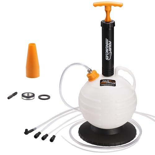 FOUR UNCLES Oil Extractor Pump - Fluid Extractor with 59" Main Hose, Three 41" Extension Tubes for Oil Change, a Hose for Brake Bleeding