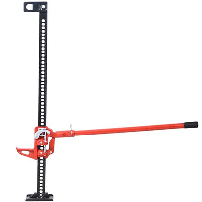 48'' Farm Jack with 7000 Lbs Capacity Heavy Duty Off Road Jack for Tractor SUV Truck Hi Lift Utility Farm Jack with Ratcheting Mechanism Red Steel Construction for Lifting and Pulling