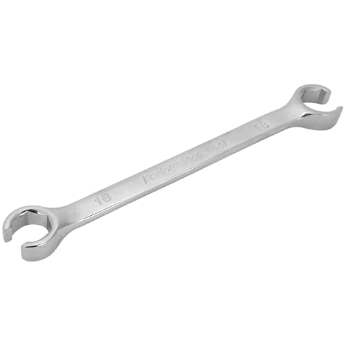 Performance Tool W30416 16 mm x 18 mm Metric Flare Nut Wrench | Ideal for automotive brake, fuel, and hydraulic lines. Drop forged chrome alloy steel. 15-degree offset - size: 16mm x 18mm Flare Nut Wrench