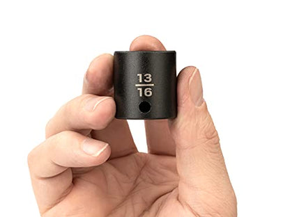 TEKTON 3/8 Inch Drive x 13/16 Inch Shallow 6-Point Impact Socket | SID12021 - size: 13/16-Inch, style: Shallow