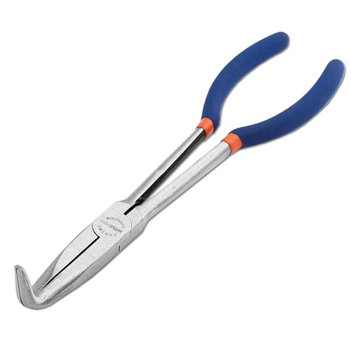 11'' Extra Long Needle Nose Pliers for Narrow and Limited Spaces | 90-Degree Angled Nose, Long Reach Design, CRV Steel, Comfortable Grip, for Mechanics, Electricians, DIYers and Homeowners - style: 11'' 90 Degree Angle