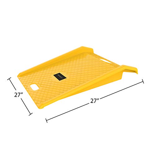 Curb Ramp - Heavy Duty, Portable Ramp with 1000lb Weight Capacity - for Furniture Dollies, Hand Trucks, or Moving Carts by Stalwart (Yellow) - size: Heavy Duty
