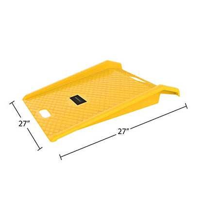 Curb Ramp - Heavy Duty, Portable Ramp with 1000lb Weight Capacity - for Furniture Dollies, Hand Trucks, or Moving Carts by Stalwart (Yellow) - size: Heavy Duty
