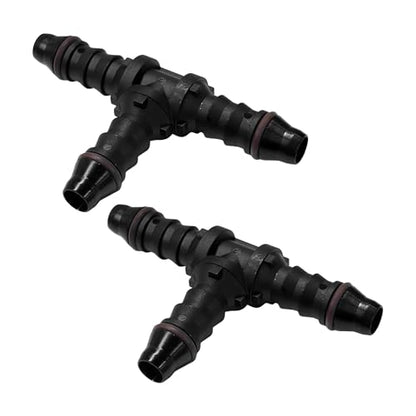 2 PCS Fuel Line Quick Connector, 1/4 ID 3 Way T Shape Splitter Nylon Tubing Fuel Line Connector, Bundy Female to Hose Barb Tee Fitting Quick Plugs for Most Vehicles - color: ID6, T Shape