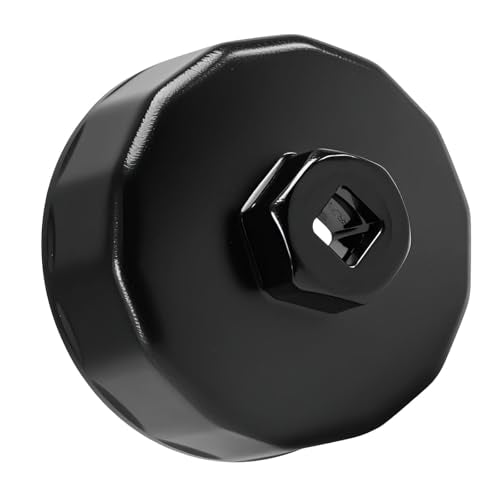 EVRBUL 67mm 14 Flutes 3/8’’ Drive Oil Filter Cap Removal Socket Tool Oil Filter Wrench Oil Filter Cap Spanner to Change Oil Filter Compatible with Subaru 15208AA160 15208AA100 Oil Filter Housing