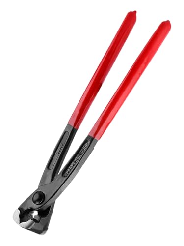 Ear Clamp Pliers Hose Clamp Crimping Tool for Hose Fuel Lines | Single-Ear, Double-Ear, Stepless Support; Slim Head for Tight Engine Bays; Cast Iron Build; PVC-Dipped Handles