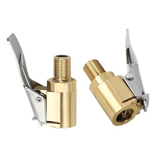 2Pack 8mm Tire Air Chuck with Clip Adapter, No Leakage Tire Chucks for Vehicle Inflator Compressor Pump Connect Accessories Tool, Brass Locking Tire Inflator Nozzle Adapter Connect 8mm - color: B-2Pack