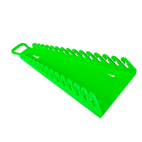 Ernst Manufacturing 5156 15-Wrench Reverse Gripper Portable Wrench Organizer - Durable Flexible Grip, Easy Wrench Removal, Fits 1/4" to 1 1/8" & 6-20 mm, Green - color: Green, size: 15 Tool, style: Reverse