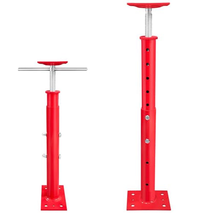 2 Pack Adjustable House Floor Jacks, 19"-38" Height Range Jack Post for Leveling, 2-3 Ton Lod Capacity Heavy-Duty Basement Support Screw Jack for House Foundation, Stairs, Porches, Roof Beams, Red - size: 19"-38" (2Pack)
