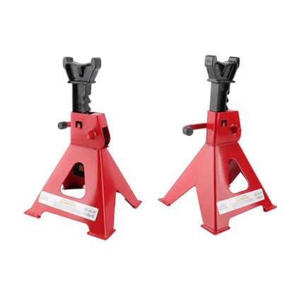 Heavy Duty 2 Ton Carbon Steel Jack Stand Set - 4000 lb Capacity Vehicle Support Stands for Cars and SUVs - Adjustable Height 10.5 to 16.5 Inches - Welded Frame - 2 Pack