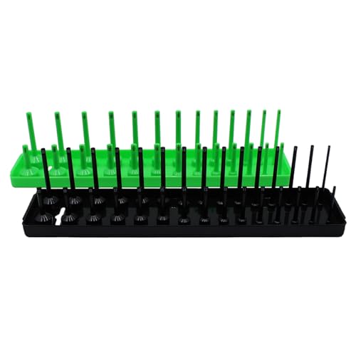 Grip 2 pc Socket Tray Organizer Sets Metric & SAE - Fits Deep & Shallow - ABS Plastic (3/8 in) - size: 3/8 in