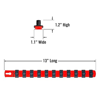 Ernst Manufacturing - 13 Socket Org Red 1/2 Dr Twist Lock Clips (8416) - color: Red, size: 1/2-Inch Twist Clips, style: 13-Inch