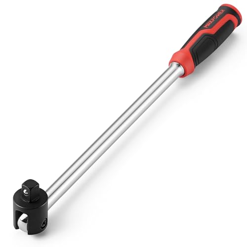 MAXPOWER 1/2" Drive Breaker Bar, 17-inch Breaker Bars with 270° Flex Head, Soft Grip Handle - style: 17" Soft Handle