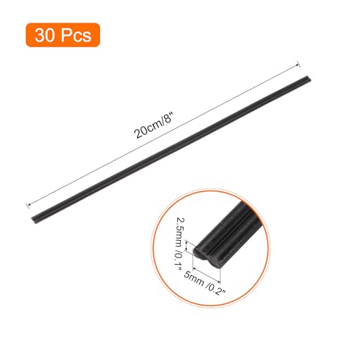 MECCANIXITY 30pcs 8 Inch Plastic Welding Rods PVC Welding Strips Welder Rods for Plastic Welder, Car Bumper, Kayak Repair, Black - color: Black, size: 8 Inch