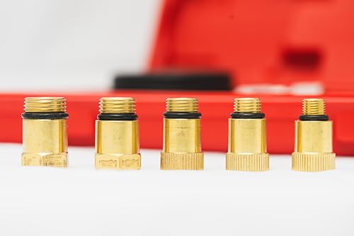 Engine Compression Tester Kit – 5 Adapters (M10, M12, M14, M16, M18) – Accurate 0-300 PSI Dual Scale Gauge – Ideal for Small Engine Diagnostics - PMD Products