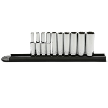 GEARWRENCH 10 Pc. 1/4" Drive 12 Pt. Deep Socket Set, SAE - 80309D