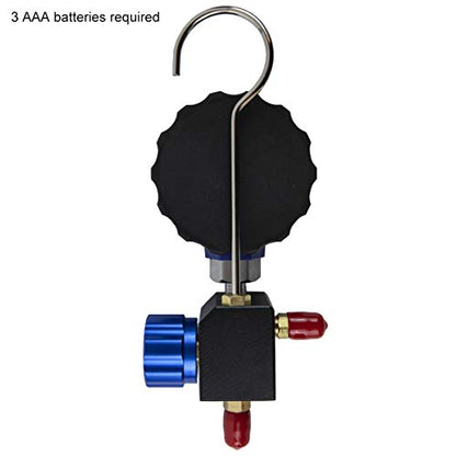 Elitech SMG-1L Single Manifold Gauge Pressure Gauge for 87+ Refrigerants -14.5-500 PSI - size: -14.5-500 PSI, style: 1/8'' NPT + Control Valve