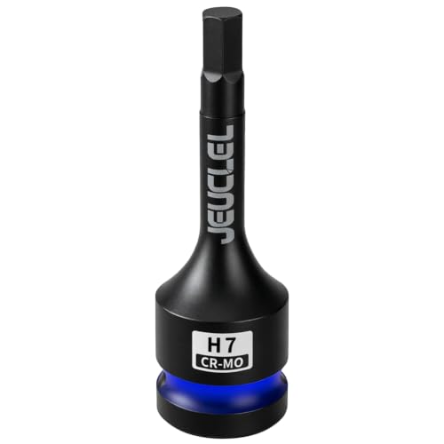 7mm Hex Impact Bit Socket, H7 1/2" Drive Allen Socket, Cr-Mo Steel | 3-Inch, Lengthen Hex Screwdriver Adapter for Electric Ratchet Wrenches Fastening Screws, Socket Wrench, Head Drill - size: 1PC | H7 7MM