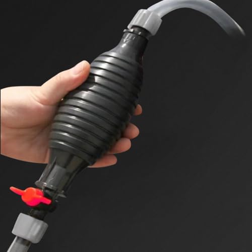Manual Gasoline Siphon Pump Fuel Transfer Hose with Metal Clip Multifunctional Liquid Suction Pump for Petrol Oil Water Aquarium & Fuel Transfer - color: Upgraded 1m