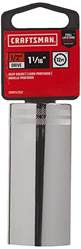 CRAFTSMAN Deep Socket, SAE, 1/2-Inch Drive, 1-1/16-Inch, 12-Point (CMMT47532) - size: 1-1/16"