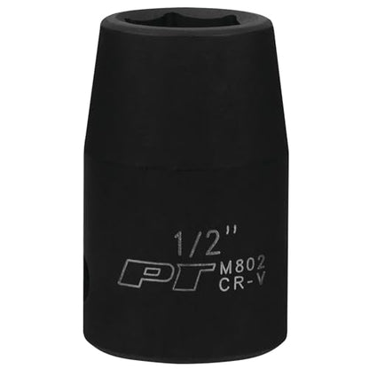 Performance Tool M802 1/2 Drive 1/2 6-Point Impact Socket for Heavy Duty Jobs - Durable, Corrosion-Resistant, and Easy to Use - size: 1/2", style: Impact