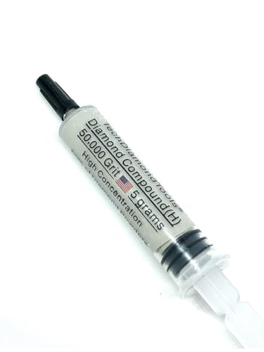 TechDiamondTools Diamond Polishing Compound Polishing Paste USA Made 50,000 Grit 0-0.5 Microns for Marble Glass Metal Rock Jewelry Resin Silver Chrome Gemstone with High Concentration Diamond Powder - size: 50,000 grit / 0 - 0.5 microns