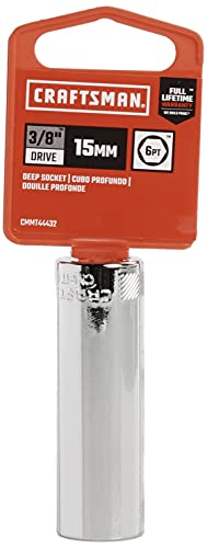 CRAFTSMAN Deep Socket, Metric, 3/8-Inch Drive, 15mm, 6-Point (CMMT44432) - size: 15 MM