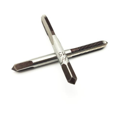 AtticZone M5 x 0.8 Metric Hand Thread Tap, Right Hand, Alloy Tool Steel, 1 Taper Tap, 1 Plug Tap for Metal Working DIY Industrial - size: M5x0.8